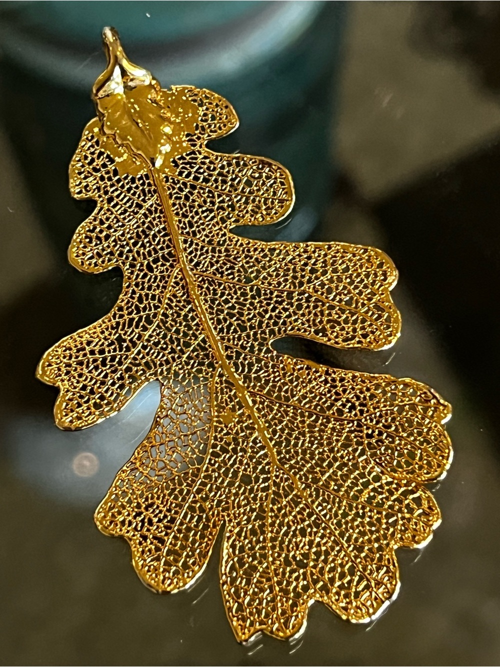 14k Gold Dipped Oak Leaf Pendant - Women Accessories